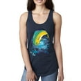 thumbnail image 1 of Mahi-Mahi Fish Catching Small Fish Animal Lover Ladies Racerback Tank Top, Navy, X-Large, 1 of 3