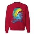 thumbnail image 1 of Mahi-Mahi Fish Catching Small Fish Animal Lover Unisex Crewneck Graphic Sweatshirt, Red, Large, 1 of 3