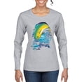 thumbnail image 1 of Mahi-Mahi Fish Catching Small Fish Animal Lover Womens Graphic Long Sleeve T-Shirt, Heather Grey, Small, 1 of 3