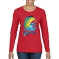 thumbnail image 1 of Mahi-Mahi Fish Catching Small Fish Animal Lover Womens Graphic Long Sleeve T-Shirt, Red, X-Large, 1 of 3