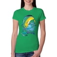 thumbnail image 1 of Mahi-Mahi Fish Catching Small Fish Animal Lover Womens Slim Fit Junior Tee, Kelly, Large, 1 of 3