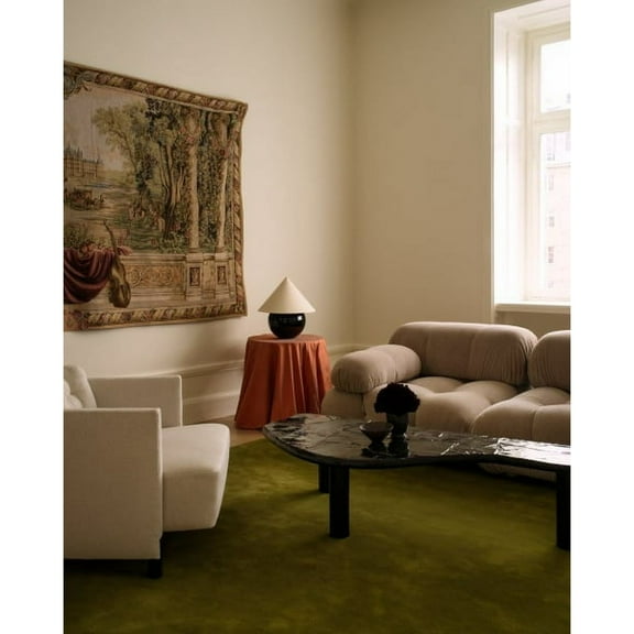 Mahi Rug Grand Milano Green New Zealand Wool Plain Hand-Tuffted Carpets Area Rugs for Living Room, Bedroom, Any Room and Hallway (3X5 ft)