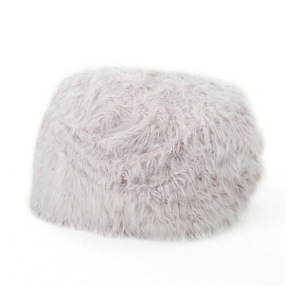 Mahin 5 Foot Rounded Faux Fur Bean Bag, Lavender