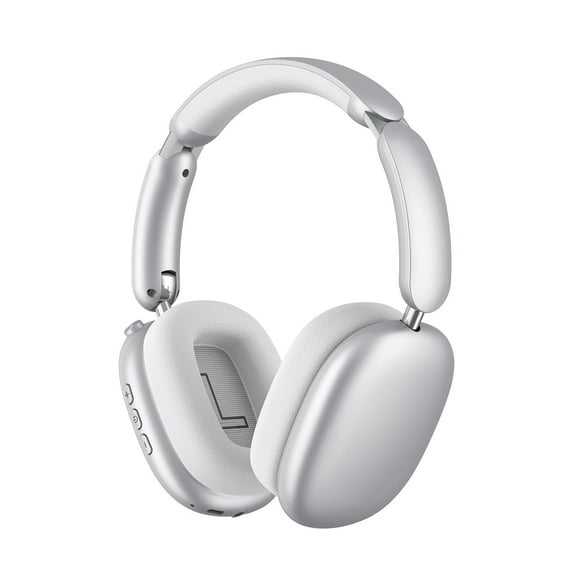 Mahipey Hybrid Active Noise Cancelling Headphones,60H Playtime Foldable Wireless Over Ear Bluetooth 5.4 Headphones,5 EQ Music Modes,Hi-Res Audio,Deep Bass,Breathable Leather Earpads,Silver