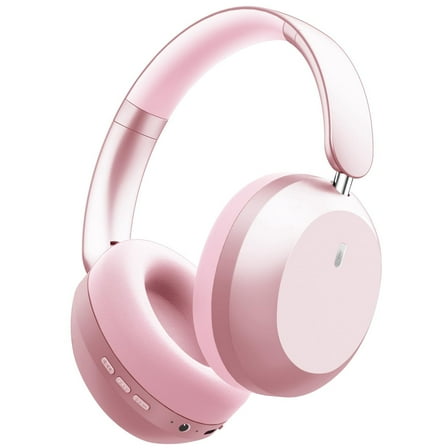 Mahipey Y05 Bluetooth Headphones Wireless Over Ear with Microphone,48 Hours Playtime,High Sound Quality,Foldable Soft Earpads Earphones for Travel/Commute/Workouts Pink