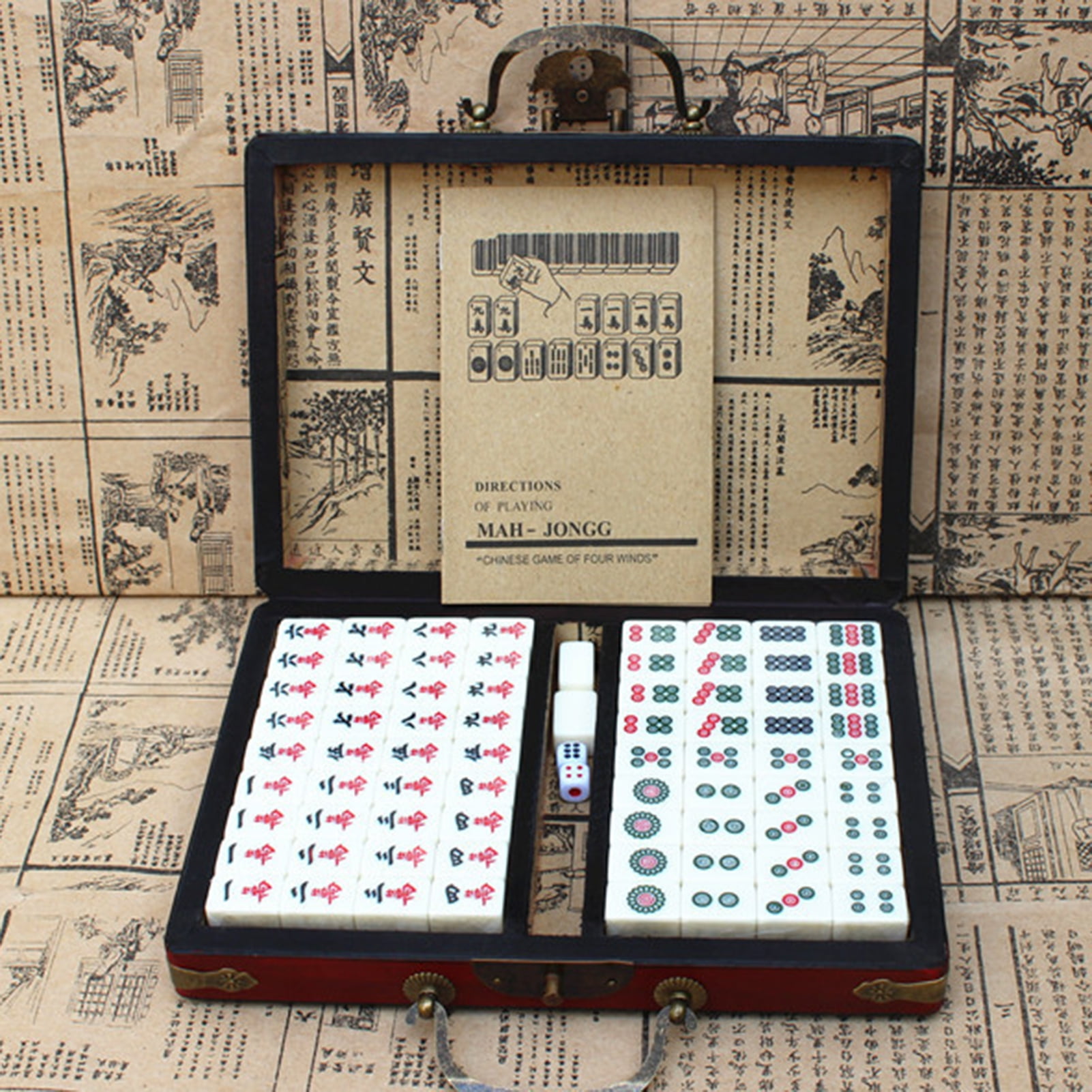 Mahjong 146 Tiles Scratch-resistant Mini Size Melamine Chinese Mahjong for Home
