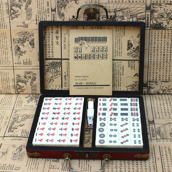 Mahjong 146 Tiles Scratch-resistant Mini Size Melamine Chinese Mahjong for Home