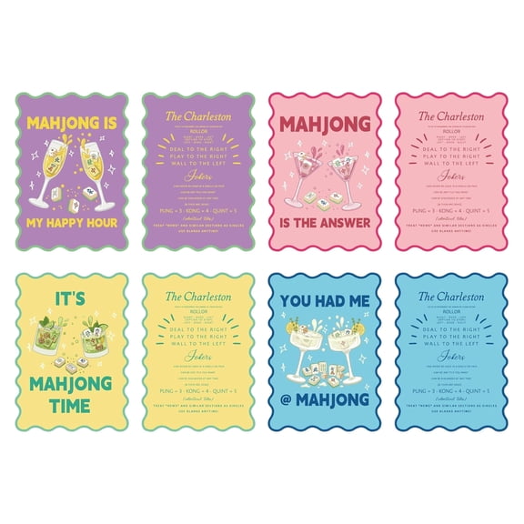 Mahjong Accessories and Gifts Printed Mahjong Playing Cards for Family Game Night Young Night Party Supplies for Game Groups