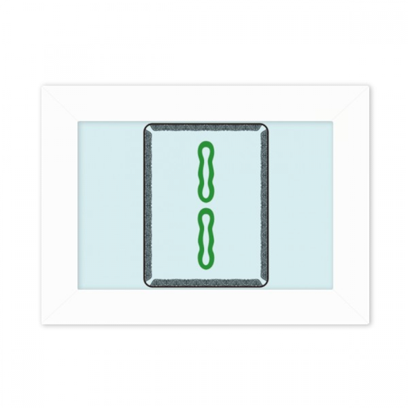 Mahjong Bar 2 Tiles Pattern Photo Mount Frame Picture Art Painting Desktop 5x7 inch