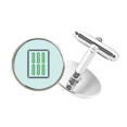 thumbnail image 1 of Mahjong Bar 6 Tiles Pattern Round Button Cuff Clip Stud Cufflinks, 1 of 4