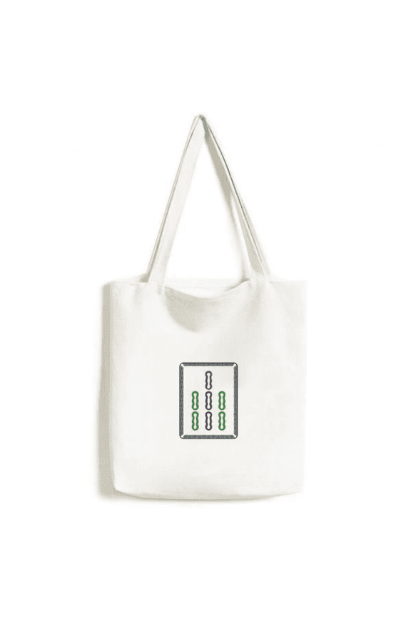 Mahjong Bar 7 Tiles Pattern Tote Canvas Bag Shopping Satchel Casual Handbag