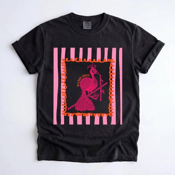 Mahjong Bird Bam Cheers Graphic T-Shirt, Preppy Tournament Tee, Game Night Gift for Mahjong Lovers