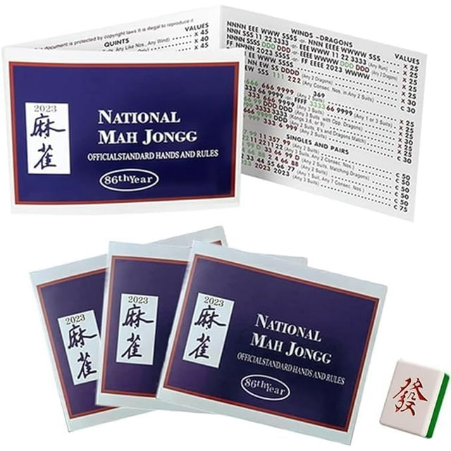 Mahjong Card 2023, 4Pcs Mahjong Score Cards 2023 Mahjong Cards Large Print National Mahjong ...