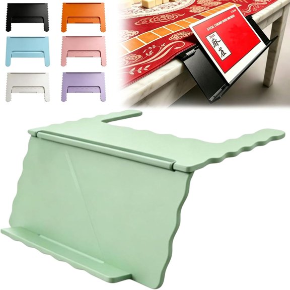 Mahjong Card Holder for Table, Under Mat Slide in Stand Angled Viewing Rack Mahjong Card Holder for Table Space Saving 3D Printed Table Foldable Design