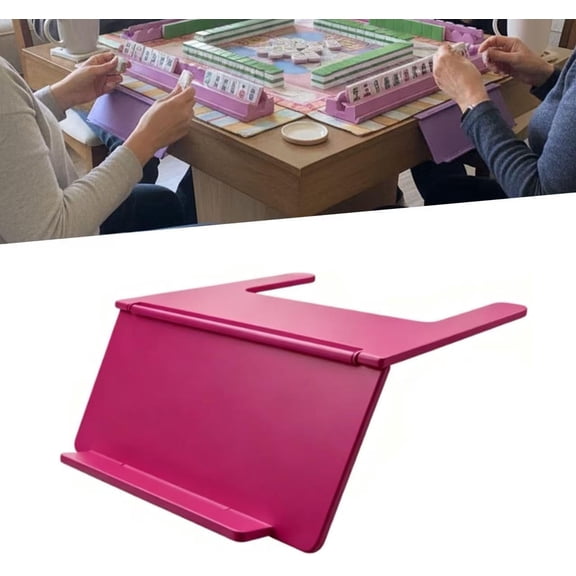 Mahjong Card Holder, Under-Mat Slide-in Stand Angled Viewing Rack, Mahjong Card Holder for Table, Space-Saving 3D-Printed Table Accessory, Foldable Design for American Mahjong (Wine-1PC)