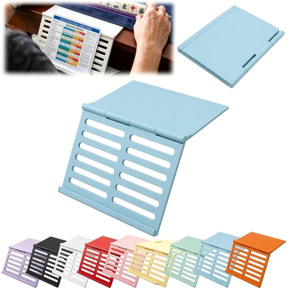 Mahjong Card Holder for Table, Mahjong Card Holder, Under Mat Slide in Stand, Angled Viewing Rack, Foldable Design, for American Mahjong