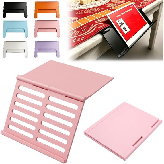 Mahjong Card Holder for Table - Space-Saving Angled Stand Fits Under Play Mat - Lightweight & Collapsible for American Mahjong Players (J, 4pcs)