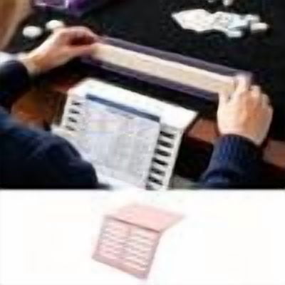 Mahjong Card Under Mat Slide In Foldable Stand Rack Table Game Accessory, Ergonomic Angled Viewing Holder Space Saving Portable Mahjong Score Card Display for Home Game Night Travel Players