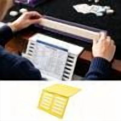 Mahjong Card Under Mat Slide In Foldable Stand Rack Table Game Accessory, Ergonomic Angled Viewing Holder Space Saving Portable Mahjong Score Card Display for Home Game Night Travel Players