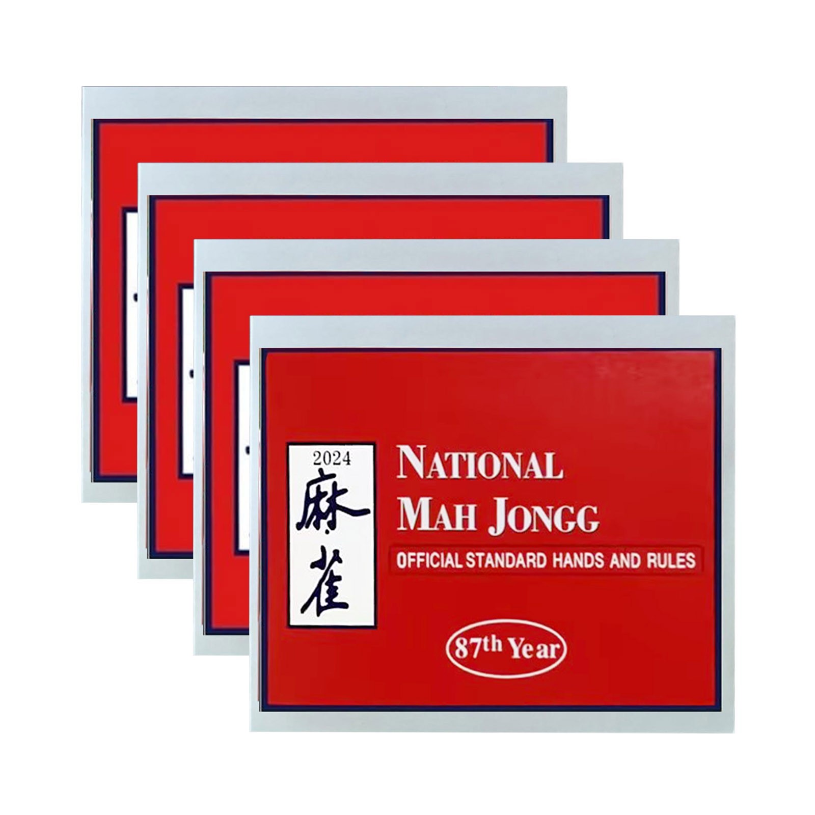 Mahjong Cards 2024, 4 Pcs Mahjong Cards 2024 Large Print, National