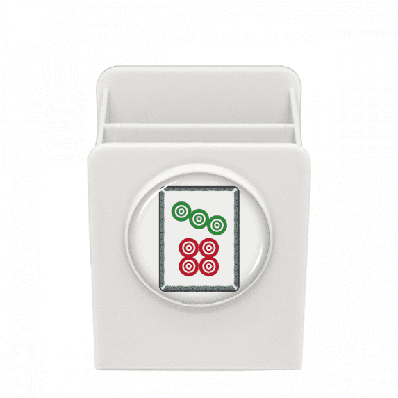 Mahjong Circle Dots 7 Tile Pattern Desk Pencil Holder Cup Pen Organizer