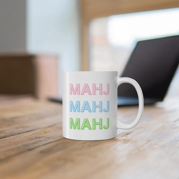 Mahjong Coffee Mug, Mahjong Gift, Cute Mahjong - oz Ceramic Cup Tea, Games, Gift Mahjong Players, Mahjong Lover Mug, Teacup .