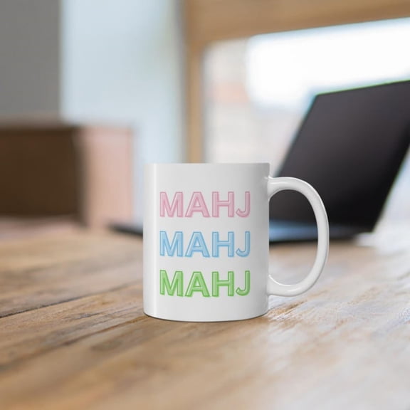 Mahjong Coffee Mug, Mahjong Gift, Cute Mahjong - oz Ceramic Cup Tea, Games, Gift Mahjong Players, Mahjong Lover Mug, Teacup .