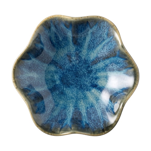 Mahjong Dice Dish Porcelain Lotus Flower Sculpted Piece Fluted Small Decorative Sculpted Piece Housewarming Gift Lotus Flower Decor for Game Night Tabletop Kitchen Use