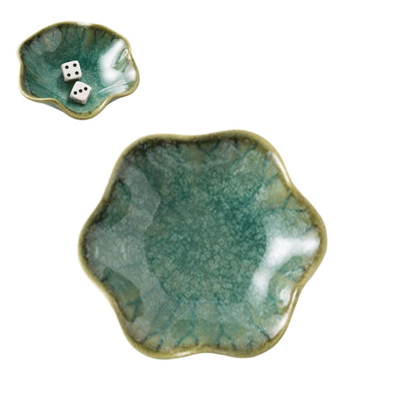 Mahjong Dice Dish- Tile-Inspired Dice & Chip Tray for Game Night, Small Catchall Tray for Coins, Jewelry, Keys & Desk Accessories(Green)
