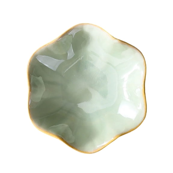 Mahjong Dice Dish, Wavy Rim Small Ceramic Storage Dish, Decorative Mini Holder For Game Dice, Tabletop Decor,C - 11*9.7*2.5