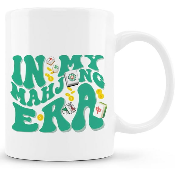in My Mahjong Era Mug, Mahjong Gifts for Women Coffee Cup Ceramic, Gift for Mah Jong Players Lovers, Mah Jong Accessories Ceramic Coffee Tea Mug 11 oz