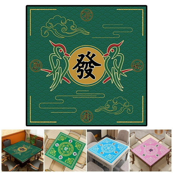 Mahjong Game Mat Non- Reversible Design for Tile and Card Table Games Accessories