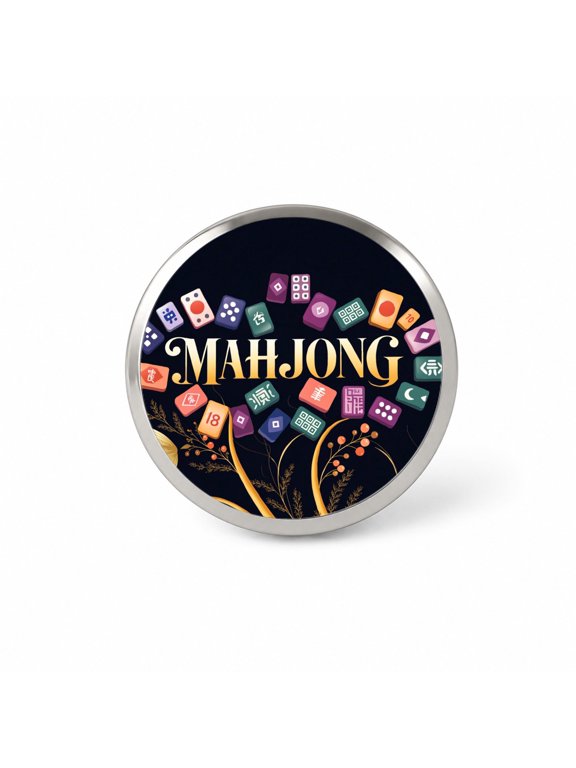 Mahjong Game Tiles Elegant Backpack Hat Novelty Lapel Pin