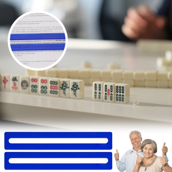 Mahjong Line Finder 2-Piece Set with Fade-Resistant Ink Printing and Protective Film for Beginners and Experienced Players
