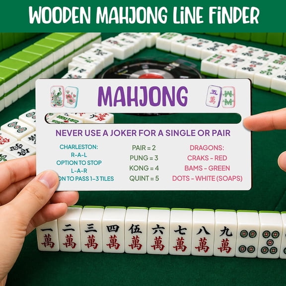 Mahjong Line Finder, 4 Pack Bright Mahjong Rules Helper Reader Tile Mixer Shufflers Beginner-Friendly Accessories