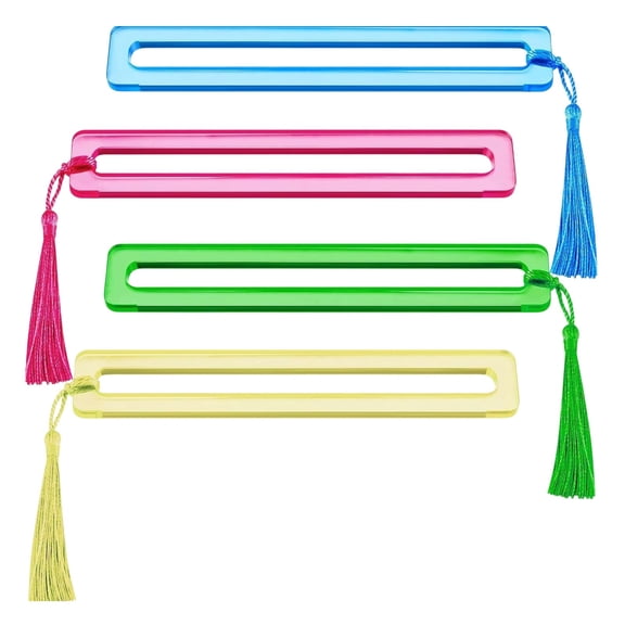 Mahjong Line Readers, American Mahjongg Card Sliders, 6x0.98 Inch Acrylic Strategy Tracker, Travel Game Accessories Set with Tassels, 4 Colors 4 Pack, YDYB, Makeup Organizers
