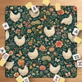 thumbnail image 1 of Mahjong Mat 31.5" x 31.5" Charming White Chickens Among Vibrant Flowers Butterflies Non-Slip Noise Reduction American Mahjong Tiles Table Cover for Dominoes Poker Card Board Games Gift, 1 of 8