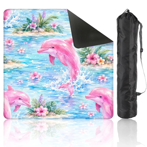Mahjong Mat 31.5" x 31.5" Colorful Pink Blue Sea Turtle Swimming Underwater Non-Slip Noise Reduction American Mahjong Tiles Table Cover for Dominoes Poker Card Board Games Gift