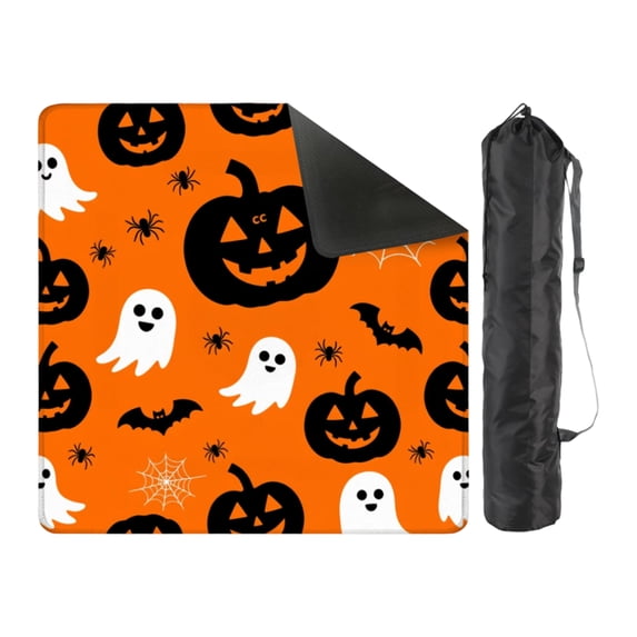 Mahjong Mat 31.5"x 31.5", Minimal Ghost Pumpkin Halloween Mahjong Mat, Mah Jong Mat, Waterproof Pad, Thoughtful Mahjong Gifts for All‑Night Indoor Tile Entertainment