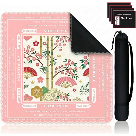 Mahjong Mat 31.5" x 31.5" Pink Burst Comic Style Radiating Light Lines Mahjong