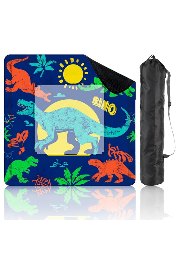Mahjong Mat 31.5" x 31.5" Seamless Dino print for T shirts textiles web Non-Slip Noise Reduction American Mahjong Tiles Table Cover for Dominoes Poker Card Board Games Gift