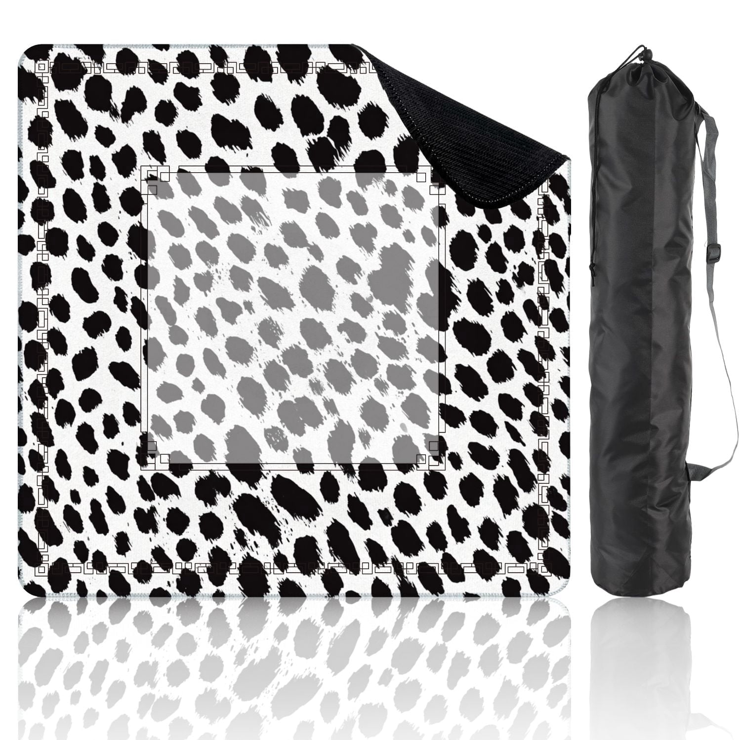 Mahjong Mat 31.5" x 31.5" Seamless dalmatian fur print Non-Slip Noise Reduction American Mahjong Tiles Table Cover for Dominoes Poker Card Board Games Gift