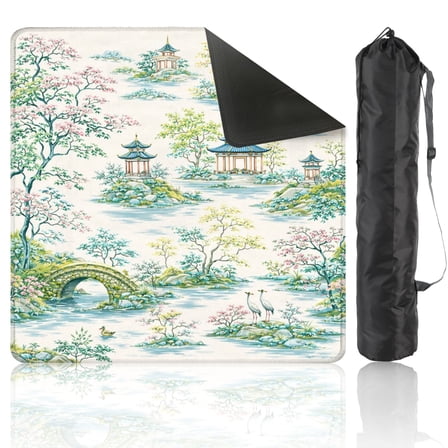 Mahjong Mat 31.5" x 31.5" Traditional Anti-Slip and Noise Reduction Symmetry Design Mahjong Tiles Table Cover for Dominoes Poker Card Board and Tile Games