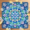thumbnail image 1 of Mahjong Mat 31.5" x 31.5" Vibrant Blue Mandala Floral Geometric Patterns Non-Slip Noise Reduction American Mahjong Tiles Table Cover for Dominoes Poker Card Board Games Gift, 1 of 8
