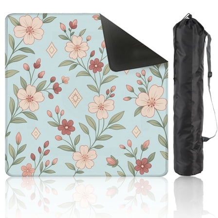 Mahjong Mat 31.5" x 31.5" floral allover Anti-Slip and Noise Reduction Symmetry Design Mahjong Tiles Table Cover for Dominoes Poker Card Board and Tile Games