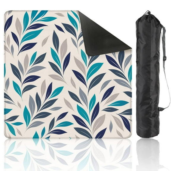 Mahjong Mat 31.5" x 31.5" leaves Anti-Slip and Noise Reduction Symmetry Design Mahjong Tiles Table Cover for Dominoes Poker Card Board and Tile Games