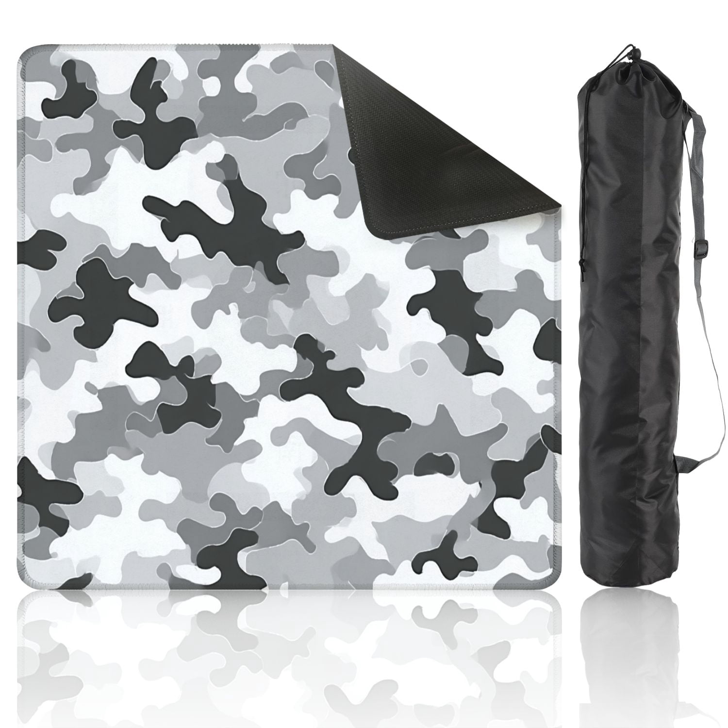 Mahjong Mat 31.5" x 31.5" military camouflage seamless Abstract hunting Non-Slip Noise Reduction American Mahjong Tiles Table Cover for Dominoes Poker Card Board Games Gift
