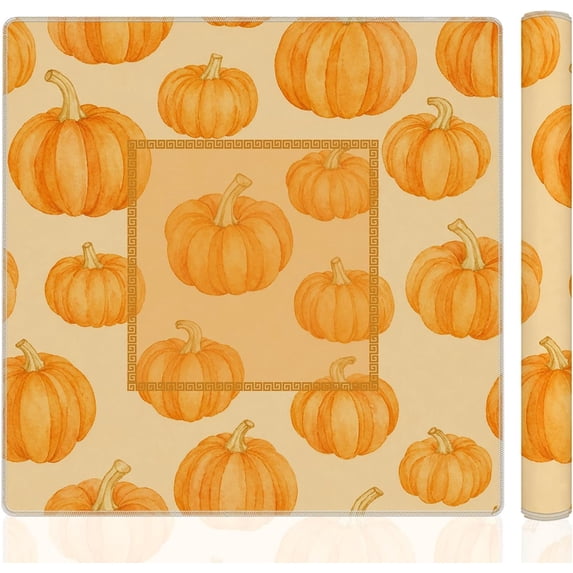 Mahjong Mat 31.5"x31.5" Orange Fall Pumpkin Table Mat for American ...