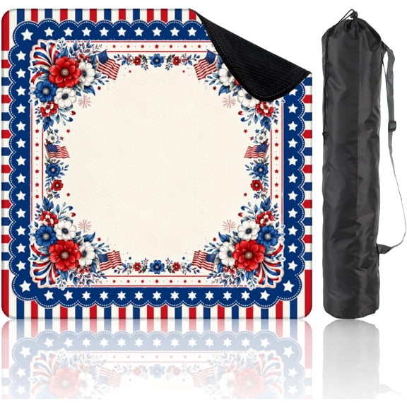 Partiotic Table Mahjong Mat – 31.5x31.5 Inch Red Paisley Bandana Floral Elements White ...