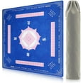 thumbnail image 1 of Mahjong Mat 33"x33",Non-Slip & Noise Reduction Mahjong Table Mat,Portable Game Mat for Poker,Board Games,Tile Games,Card Games,Dominoes(Blue), 1 of 7